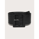 Shein- Crocodile Embossed Buckle Belt With Hole Punch