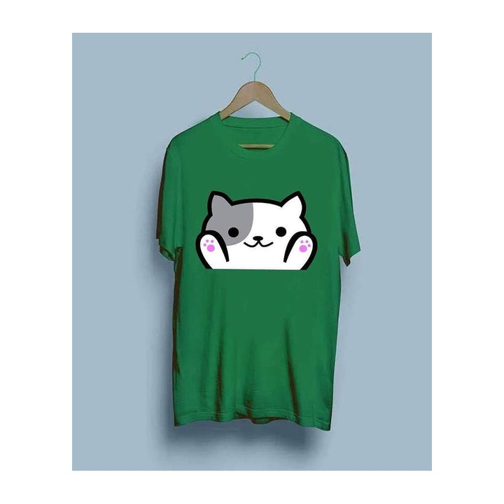 Wf Store- Bear Printed Half Sleeves Tee - Green