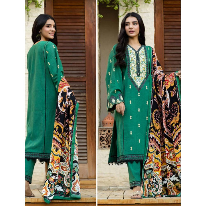 Zellbury- Embroidered Dobby Khaddar Shirt, Digital Printed Shawl & Embroidered Dobby Khaddar Trouser WUW21E30172