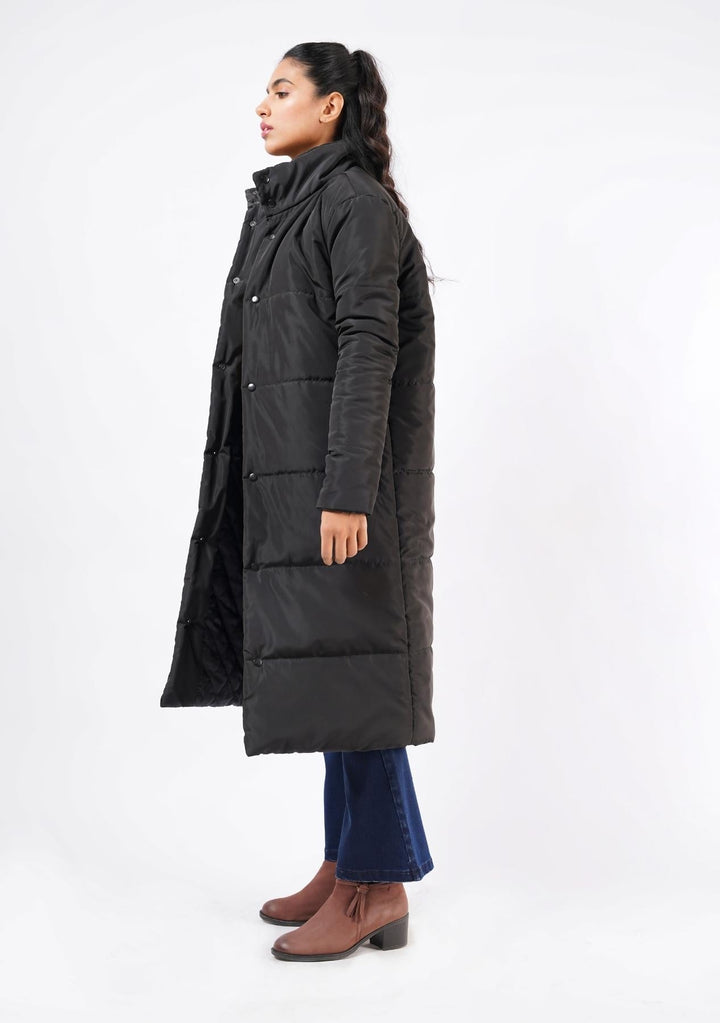 Nine90nine- Long Puffer Coat - Black