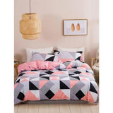 Shein- Duvet Cover Set With Geometric Pattern Without Filling