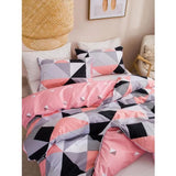Shein- Duvet Cover Set With Geometric Pattern Without Filling