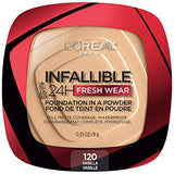 L'Oreal Paris Infallible Fresh Wear Foundation in a Powder, Up to 24 Hour Wear, 120 Vanilla