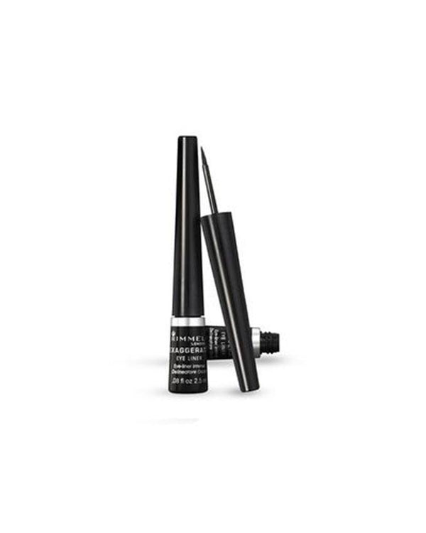 Rimmel- Exaggerate  Liquid Eyeliner, Black. A black shade with a glossy finish.