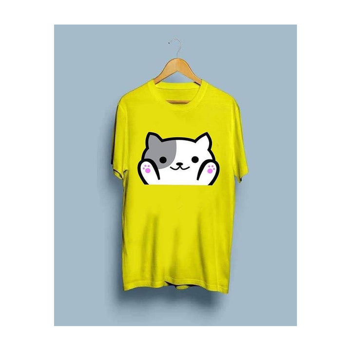 Wf Store- Bear Printed Half Sleeves Tee - Yellow