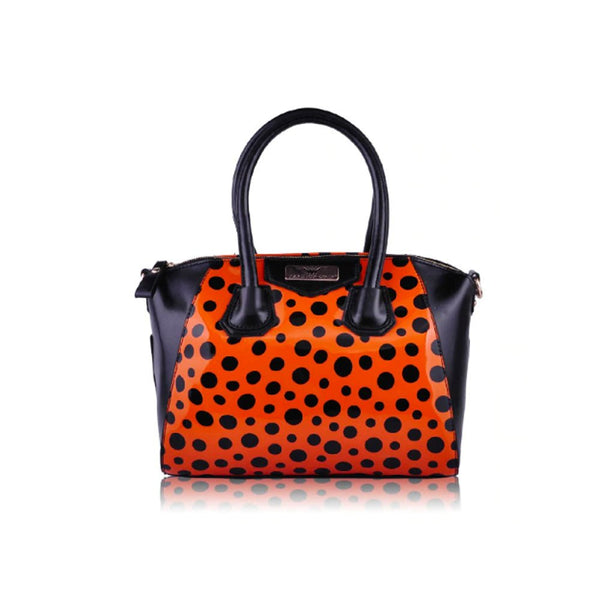 Silk Avenue - LS0075 - Orange Polka Dot Satchel Handbag