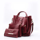 Styleit-Maroon 3 pieces Handbag