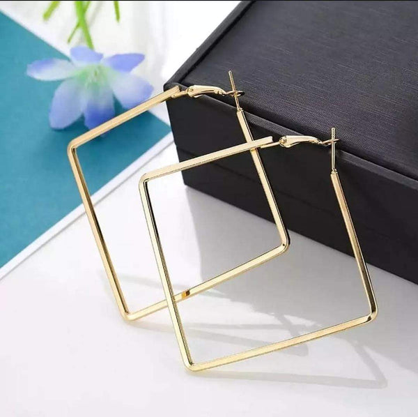 Ayzel- Golden Square Earrings