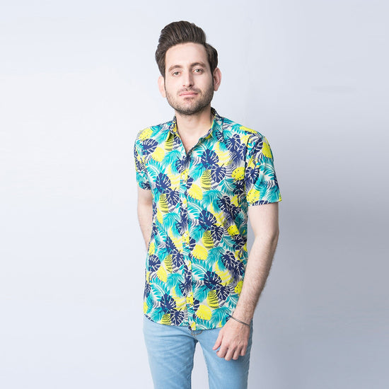 VYBE - Casual Shirts, Beach Vibes- Multi-Color, Half Sleeve