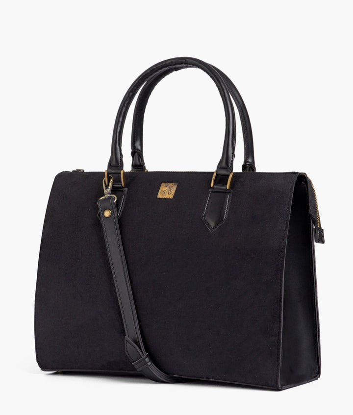 RTW- Black Suede Workplace Handbag