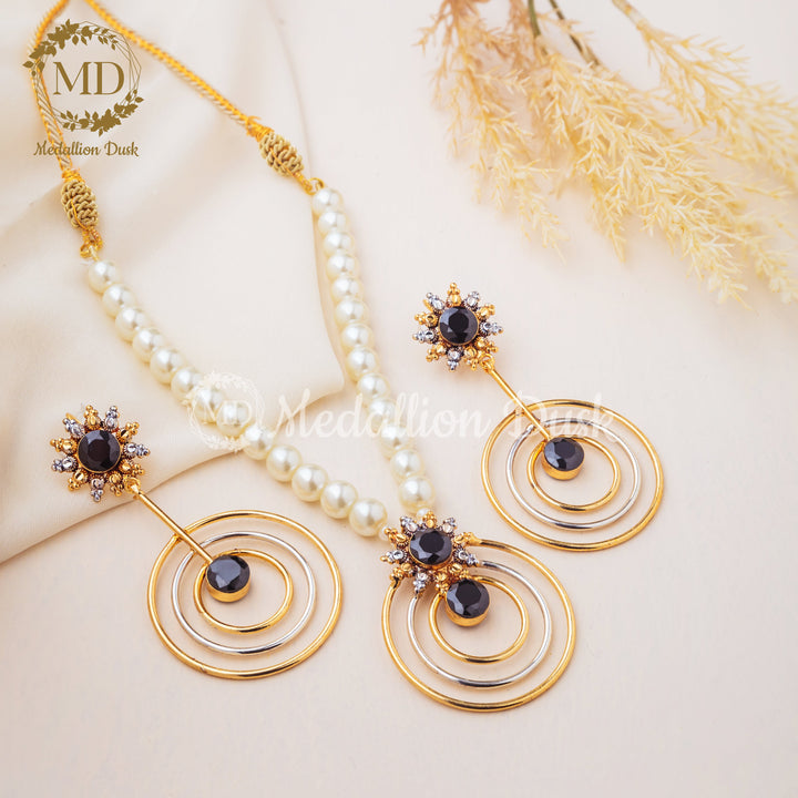 Medallion Dusk- Circular Elegance Earrings