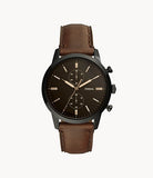 Fossil- Townsman 44mm Chronograph Brown Leather Watch FS5437