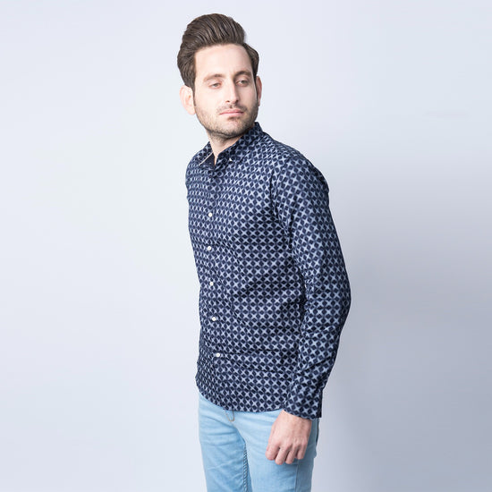 VYBE - Blue Small Cross Casual Shirt