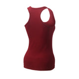 Flush Fashion - Women's Tank Top Ribbed Yoga Racerback Long Tight Fit Gym Shirt Activewear Clothes Maroon