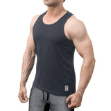 Flush Fashion - Mens Tank Tops Athleisure Wear Sleeveless T-Shirts for Workout Charcoal