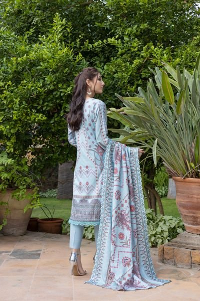 Kinara Digital Printed Dhanak with Sequins Embriodered Alternate Head &Two Side Scalloped Embroidered Border on Dhanak Duppata KIN-009