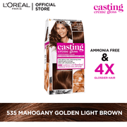 LOreal Paris- Casting Creme Gloss - 535 Mahogany Golden Light Brown Hair Color