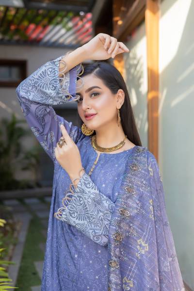 Maya Digital Printed Sequins Chikankari viscose with Digital Printed fancy Sequins Duppata MAY-003