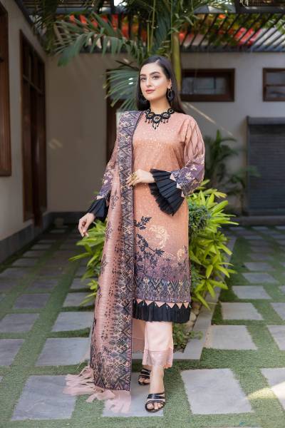 Maya Digital Printed Sequins Chikankari viscose with Digital Printed fancy Sequins Duppata MAY-004