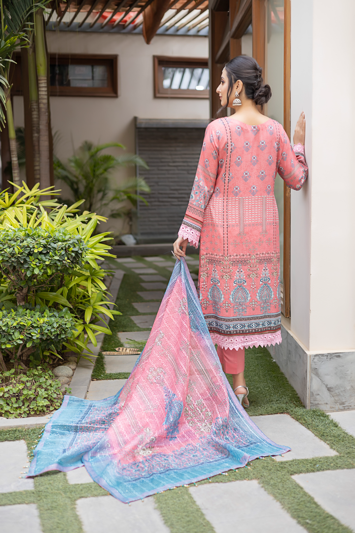 Misha Digital Printed Viscose with Sequins Embroidered Allternate Head Neckline with Sequins Fancy Dupatta MSH-004