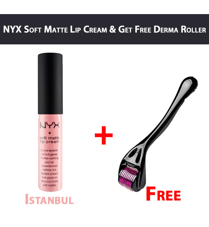 Buy NYX Professional Makeup- Soft Matte Lip Cream  06 Istanbul, 8ml & Get Free Derma Roller
