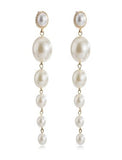 Shein- fashion women earrings with exaggerated personality and asymmetric pearl earrings