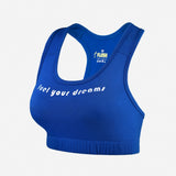 Flush Fashion- Women's Seamless Sports Bra, Support for Yoga Gym - RoyalBlue