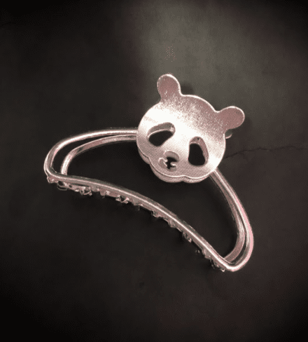 Beri- Panda Metal Hair Clutcher- Silver