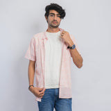 VYBE-Casual Shirt Half Sleeve-Pink Leaves