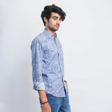VYBE-Casual Shirt - Blue Flowers