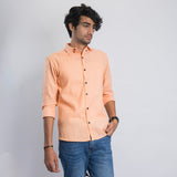 VYBE- Casual Solid Shirt- Peach