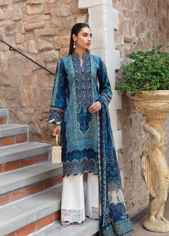 Springtime Ballet By Gulaal Embroidered Lawn Unstitched 3 Piece Suit - GL24L 08 AZUR