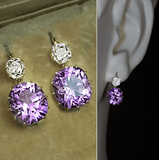 The Marshall- Purple Cubic Zircunia Dangle Earrings for Women - TM-E-58