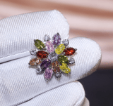 The Marshall- Multicolor Zircunia Flower Earrings for Women - TM-E-62