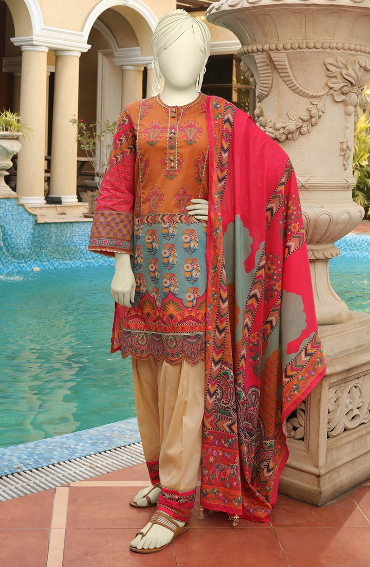 Summer'22 Tiara Gems Basic Digital Printed Lawn 3Pc Unstitched