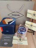 Fossil- Men’s Chronograph Quartz Stainless Steel Blue Dial 44mm Watch FS5238