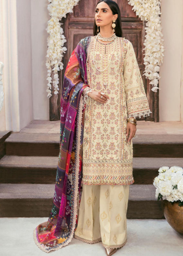 Baroque- Embroidered Lawn Suit Unstitched 3 Piece- BQU-BL08-D06