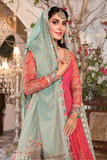 Maria B- Unstitched MBROIDERED - Salmon Pink and Feroza (BD-2402)
