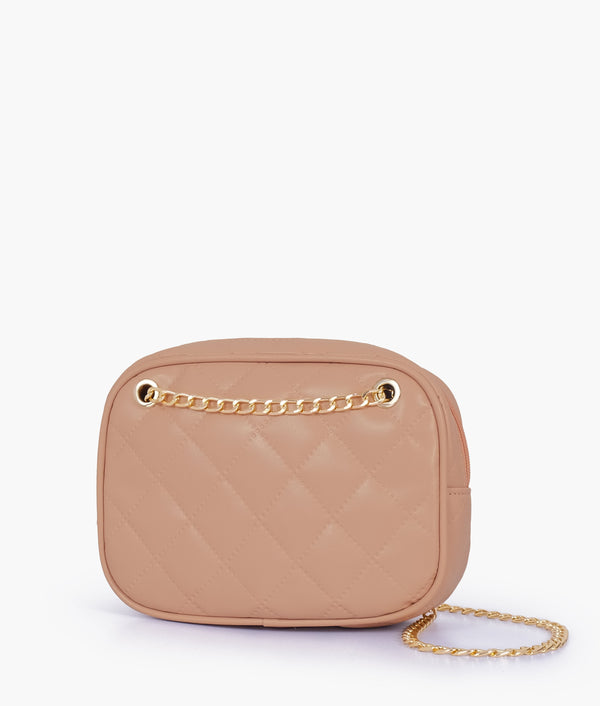 RTW - Beige quilted rectangle cross-body bag