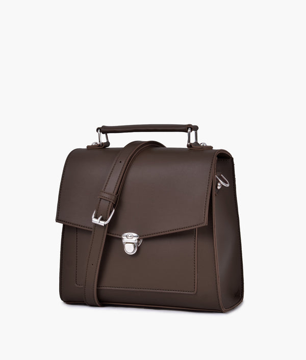 RTW - Dark brown push-lock messenger bag