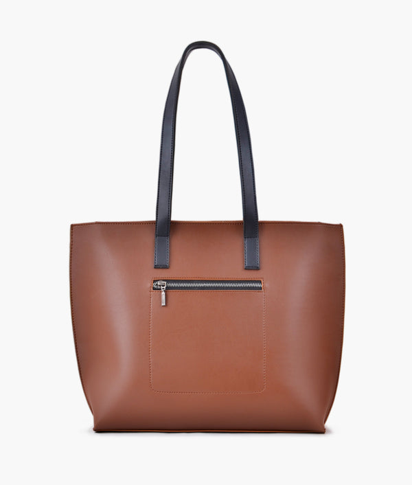 RTW - Horse brown with black long handle tote bag