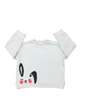 ZR Branded White Sweatshirt with pom pom for Baby Girls