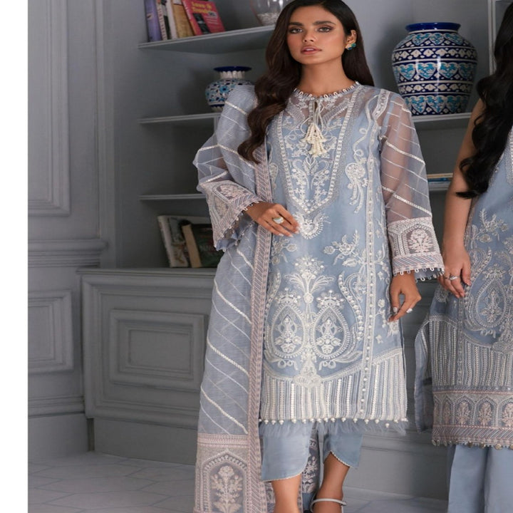 Jazmin- Embroidered Chiffon Unstitched 3 Piece Suit- JZ21IRL D-12 CELENE