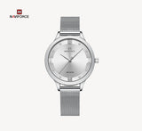 Naviforce - NF5023 Quartz Watches for Women Dial Elegant Waterproof Wristwatch - Silver