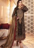 Mbroidered By Maria- B Embroidered Khaadi Black and burnt gold Suit Unstitched 3 Piece