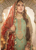 Mbroidered By Maria- B Embroidered Cotton Coral in Sea green Suit Unstitched 3 Piece