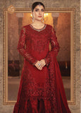 Mbroidered By Maria- B Embroidered Chiffon Ruby Red Suit Unstitched 3 Piece