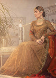 Mbroidered By Maria- B Embroidered Organza Vintage gold chata patti Suit Unstitched 3 Piece