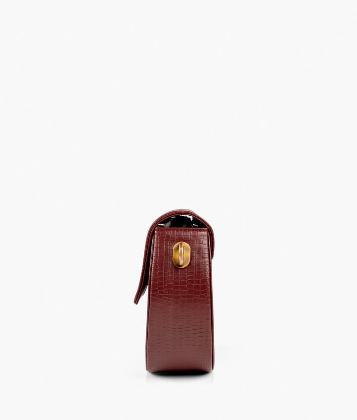 RTW- Maroon Crocodile Saddle Bag