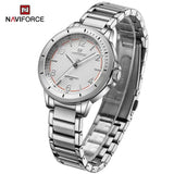 Naviforce - NF5021-SWS Wrist Watch For Women For Dream NF5021 With White Dial Metal Belt - Silver